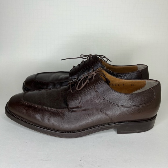 Santoni Oxfords Lace Up Dress Shoes Men Size 13D Brown Leather Made In Italy main image 15